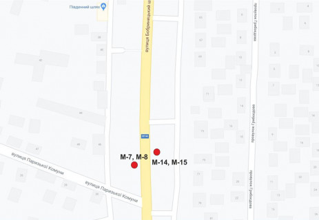 Билборд A в Кропивницкий (Кировоград), 3х6  вул. Бобринецький шлях (40річчя Перемоги) схема