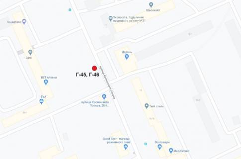Білборд, Бігборд (Борд)  A у Кропивницький (Кіровоград) Незалежності вул. (Космонавта Попова) схема