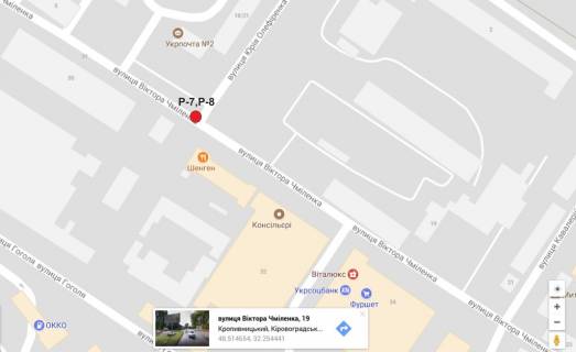 Билборд B в Кропивницкий (Кировоград), 3х6  вул. Віктора Чміленка (вул. Дзержинського) схема