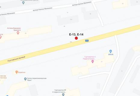 Билборд B в Кропивницкий (Кировоград) вул. Полтавська схема