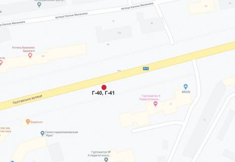 Білборд, Бігборд (Борд)  A у Кропивницький (Кіровоград) вул.Полтавська схема