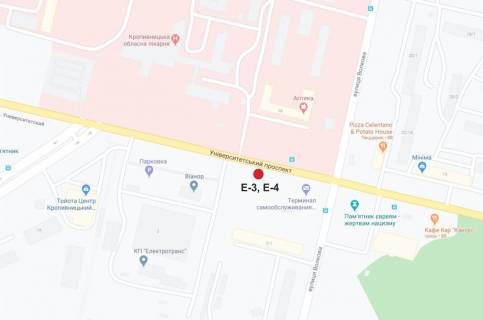Билборд B в Кропивницкий (Кировоград) проспект Університетський  схема