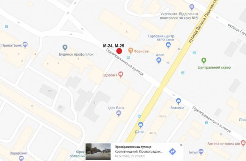 Билборд A в Кропивницкий (Кировоград), 3х6  вул.Преображенська схема