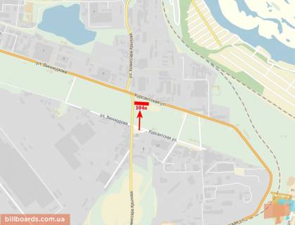 Билборд  в Днепр (Днепропетровск) ул. Винокурова - Авторынок (въезд с ул. Ком. Крылова) схема