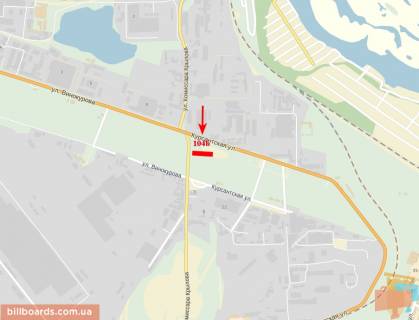 Билборд  в Днепр (Днепропетровск) ул. Винокурова - Авторынок (въезд с ул. Ком. Крылова) схема