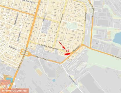 Билборд  в Днепр (Днепропетровск) ул. Осення - ул. Богдана Хмельницкого, на повороте на ул. Осеннюю схема