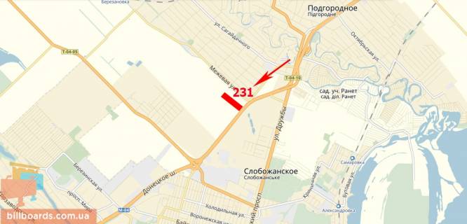 Билборд  в Днепр (Днепропетровск) Донецьке шосе, перед АЗС "Укртатнафта", р-н "Епіцентра", в'їзд до міста, 221+900, справа схема