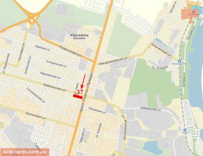 Брандмауэр  в Днепр (Днепропетровск) пр-т им. газеты Правда, 111, пер. пр-та Правды - ул. Байкальская, АТБ,  по пр-ту  Слобожанський (Газети "Правда") в центр схема