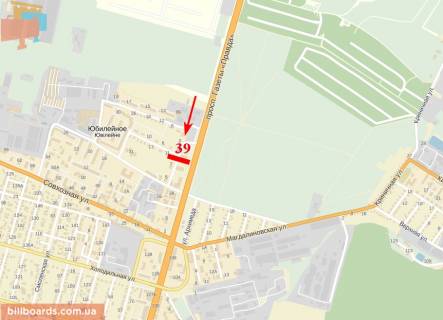 Билборд  в Днепр (Днепропетровск) пр-т Слобожанський (Газети "Правда"), ТЦ "Метро", Епіцентр схема