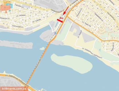 Брандмауэр  в Днепр (Днепропетровск) Арка при въезде на Старый мост, направление в центр схема