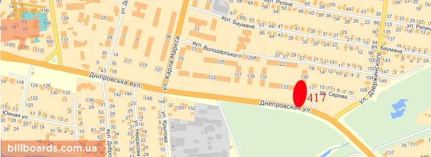 Билборд  в Павлограде вул. Дніпровська, СЕС схема