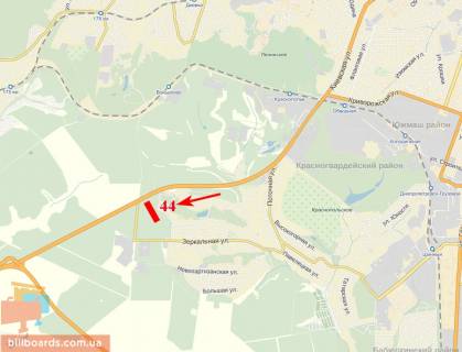 Билборд  в Днепр (Днепропетровск) Криворізьке шосе схема