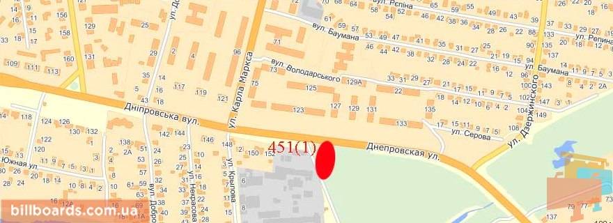 Билборд  в Павлограде вул. І. Богуна - вул. Дніпровська  (Гюнсел) (лівий) схема