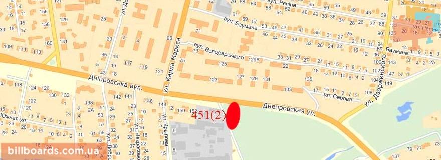 Билборд  в Павлограде вул. І. Богуна - вул. Дніпровська  (Гюнсел) (правий) схема
