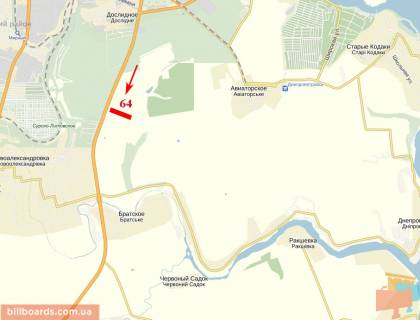 Билборд  в Днепр (Днепропетровск) Запорізьке шосе, АЗС ОККО схема