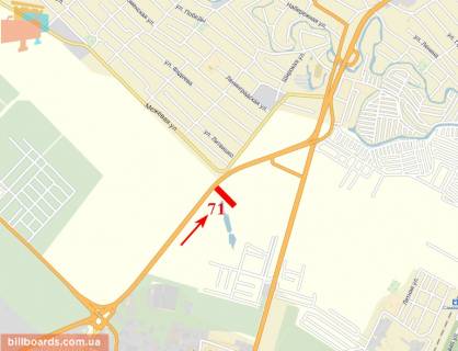 Билборд  в Днепр (Днепропетровск) Донецьке шосе, між Метро та Епіцентром схема