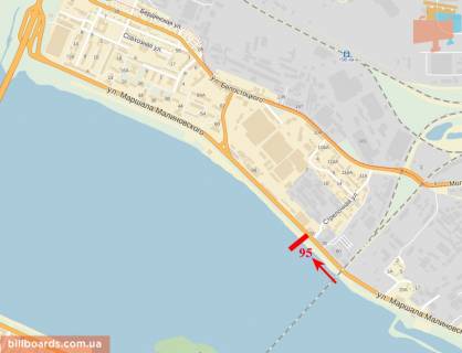 Билборд  в Днепр (Днепропетровск) ул. М. Малиновского, 76, Мерефо-Херсонский мост, в сторону ж/м "Солнечный" схема
