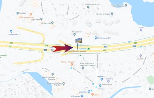 Скроллер Р/П в Киеве, 3х6  пр-т Бажана/поворот на ст.м Славутич (А1) на Харьківську пл (розподілювач) СКРОЛЛЕР - 246014 схема