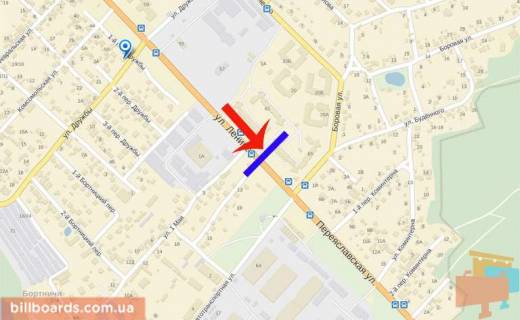 Билборд B в Киеве Бортничи вул.Евгенія Харченка 65/Бімаркет (В) - з Киева схема