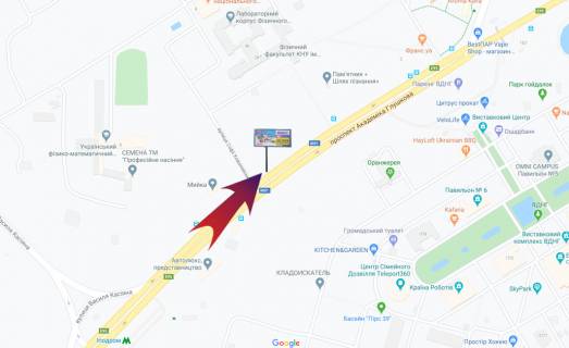 Скроллер B в Киеве, 3х6  пр-т Глушкова 6-Б / НВЦ - на вул.Васильківська, просп. Голосіївський (40-річчя Жовтня) (В2) Скролери - 245860 схема