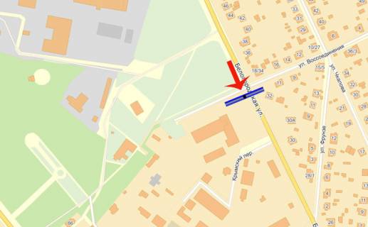 Билборд A в Боярке, 3х6  Боярка вул Білогородська 11-А/Укртелеком,пенсійний фонд (А) в центр Боярки схема