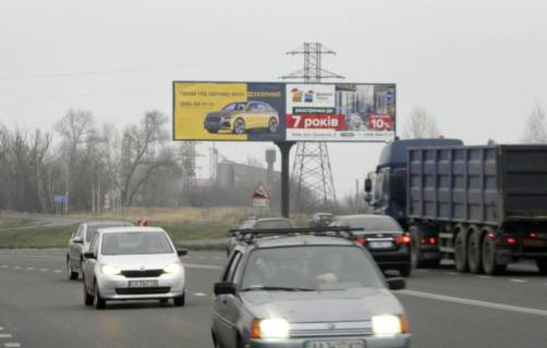 Билборд A в Київських трасах, 3х6  Окружна Обухіва/перекрестя: Київ-Украінка-1,5км до азс Сокар (А) правий - на Київ фото 1