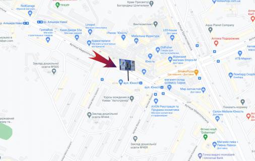 Призма A в Киеве, 3х6  Миропільська 27/16/вхід в ринок "Юність"(А1) призма на м.Чернігівська - 245814 схема