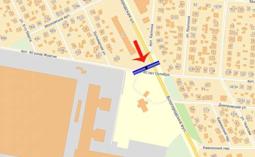 Билборд A в Боярке, 3х6  Боярка вул. Білогородська/ул.Молодіжна - Київоблгаз (А) схема