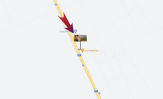 Билборд B на трассах Киевской области, 3х6  Конча-Заспа/котеджне містечко Сосновий Бір (В) з Києва схема