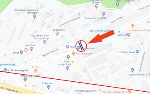 Скроллер A в Киеве, 3х6  Дегтярівська 55 / м.Берестейська / центр.офіс "Київ Стар" / на просп. Берестейський (Перемоги) (А4) (розподілювач) Скролери - 245897 схема