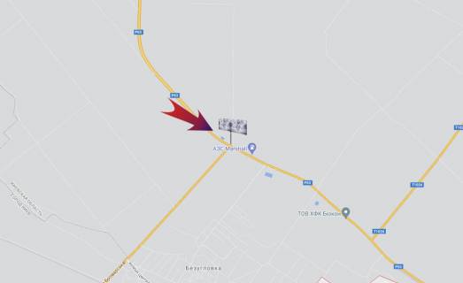 Билборд A в Київських трасах, 3х6  Бориспільский р-он траса Бровари-Бориспіль-поворот на Проліски - на Бориспіль (В) лівий схема