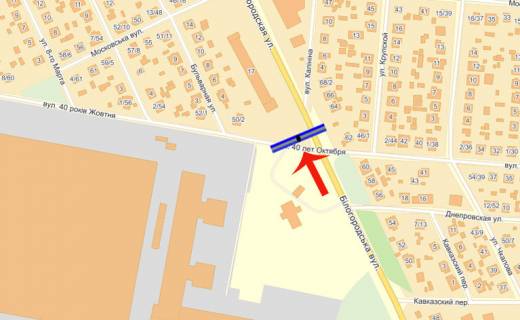 Билборд B в Боярке, 3х6  Боярка вул. Білогородська/ул.Молодіжна - Київоблгаз (В) схема