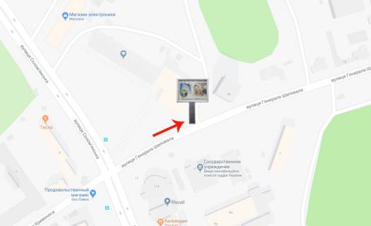 Скроллер B в Киеве, 2.3х3.14  вул.Генерала Шаповала (Механизаторов) 100м від вул.Соломянська-на пл.П Кривоноса (В) СКРОЛЕР - 182014 схема