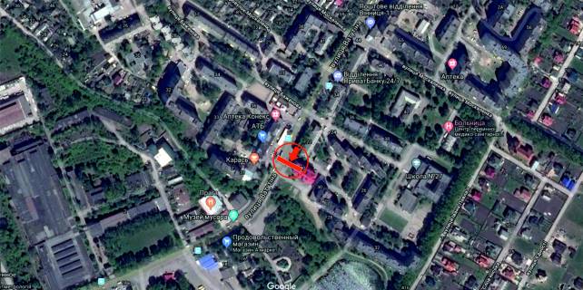 Билборд B в Виннице, 6х3  вул. Левка Лук'яненка  схема