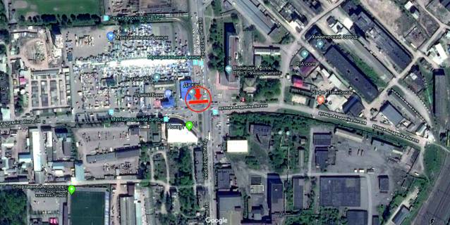Билборд A в Виннице, 6х3  вул. Батозька (кол. Кірова вул.) - вул. Академіка Янгеля(колишня Фрунзе) схема