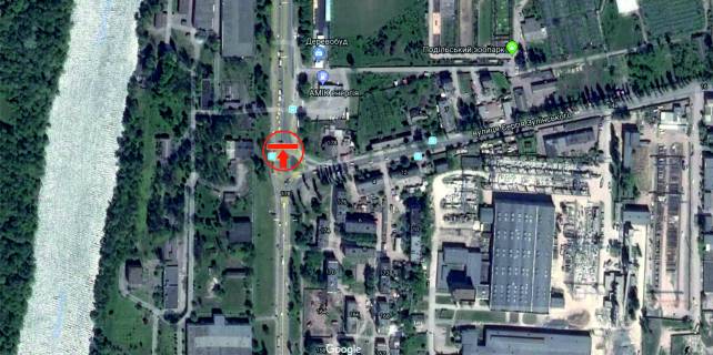 Билборд B в Виннице, 6х3  вул. Київська (Водоканал) розподільник 4 виїзд  схема