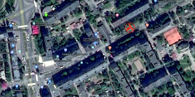 Билборд B в Виннице, 6х3  вул. Академіка Янгеля (колишня Фрунзе) схема