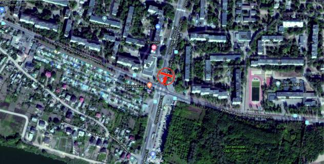 Призма A в Виннице, 6х3  пр. Юності - вул. Андрія Первозванного (кол. Стахурського вул.) (розподільник) до вул. Келецької - 282184 схема
