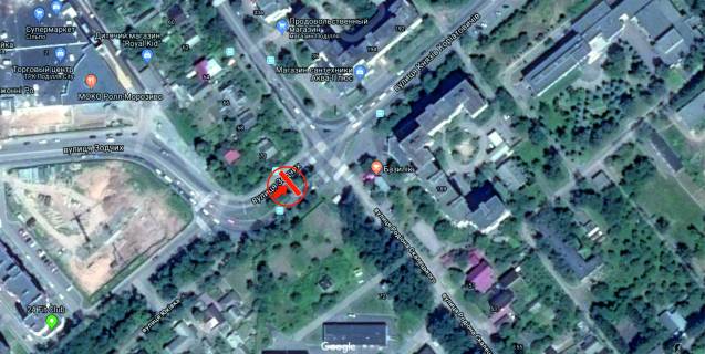 Билборд B в Виннице, 6х3  вул. Зодчих - вул. Скалецького схема