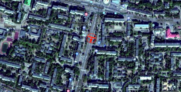 Билборд A в Виннице, 6х3  пр. Юності (навпроти АТБ) (розподільник) до вул.Келецької схема