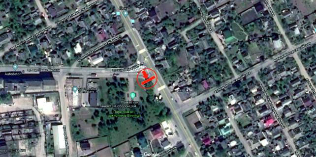 Білборд, Бігборд (Борд)  A у Вінниці, 6х3  вул. Данила Нечая - вул. Якова Шепеля(колишня В.Примакова) схема