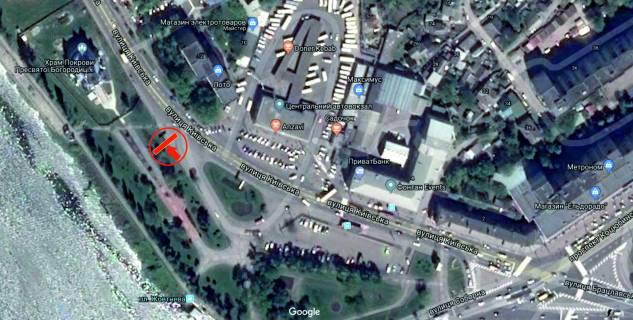 Билборд B в Виннице, 6х3  вул. Київська (навпроти Центрального автовокзалу) схема