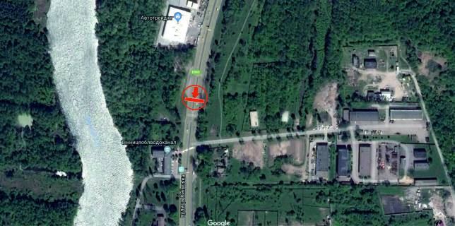 Билборд A в Виннице, 6х3  вул. Київська (Водоканал) розподільник 2 в'їзд  схема