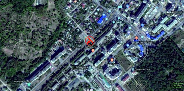 Билборд A в Виннице, 6х3  вул. Пирогова (магазин "LANA") схема