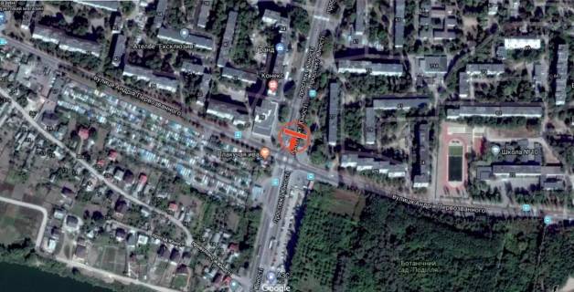 Prismatron, Prism + in Vinnytsia av. Unosti - st. Andrea Pervozvannogo (razd) k Keleckoj - 280438 scheme