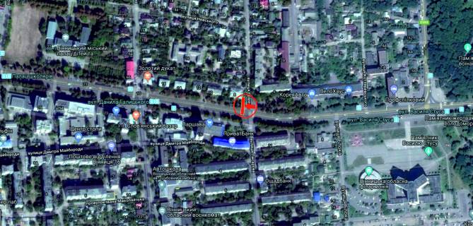 Билборд A в Виннице, 6х3  Хмельницьке шосе - вул.Антона Листопада(колишня Єрмака) схема