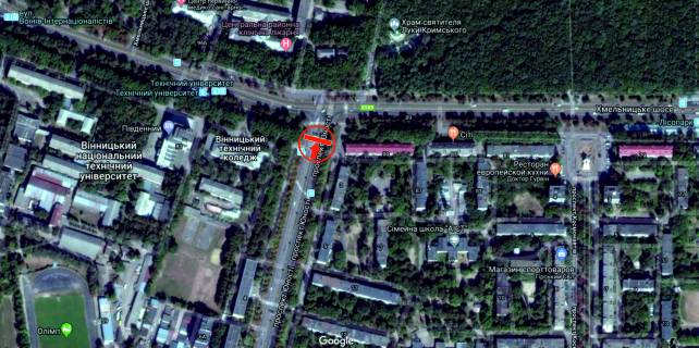 Призма A в Виннице, 6х3  пр. Юності - вул. Хм.шосе (розподільник) до Хмельницького шосе - 282195 схема
