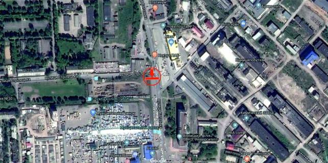Билборд A в Виннице, 6х3  вул. Батозька (кол. Кірова вул.) - вул.Стрілецька схема